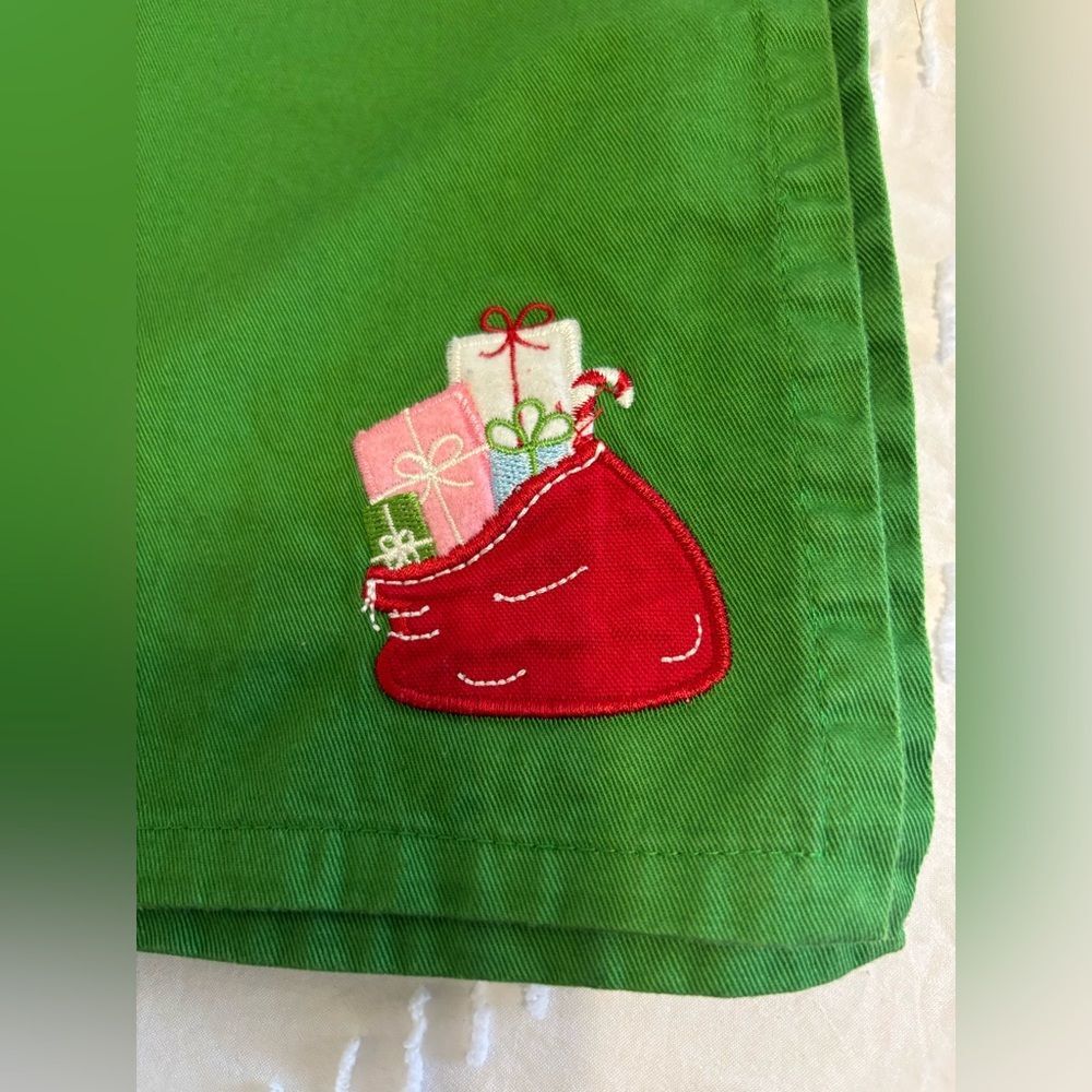 Martha Stewart Everyday Set Of 6 Napkins Christmas Presents Green 18” Square